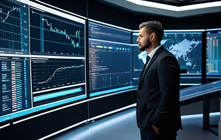 A professional male engineer in a modest, dark business suit, standing confidently in a brightly lit, futuristic industrial control room. He is observing a large, transparent display screen that presents a sophisticated 3D digital twin model of complex factory machinery, surrounded by real-time operational data, predictive analytics dashboards, and vibrant graphs. The scene emphasizes advanced technology, efficiency, and real-time insight. fully clothed, appropriate attire, safe for work, perfect anatomy, correct proportions, natural pose, well-formed hands, proper finger count, natural body proportions, professional photography, high quality, appropriate content.